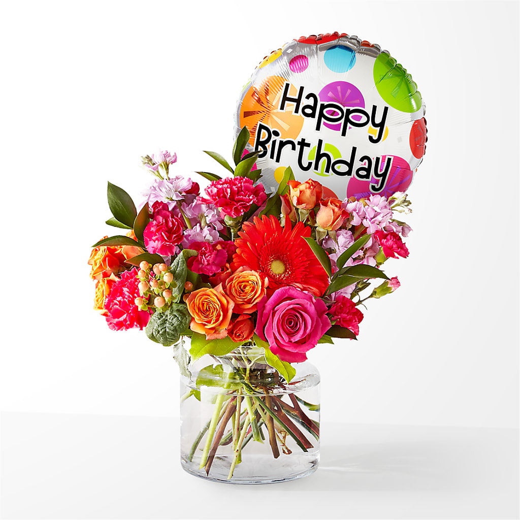 Fiesta Bouquet with Birthday Balloon – J C Snyder Florist By Transcend, Harrisburg PA