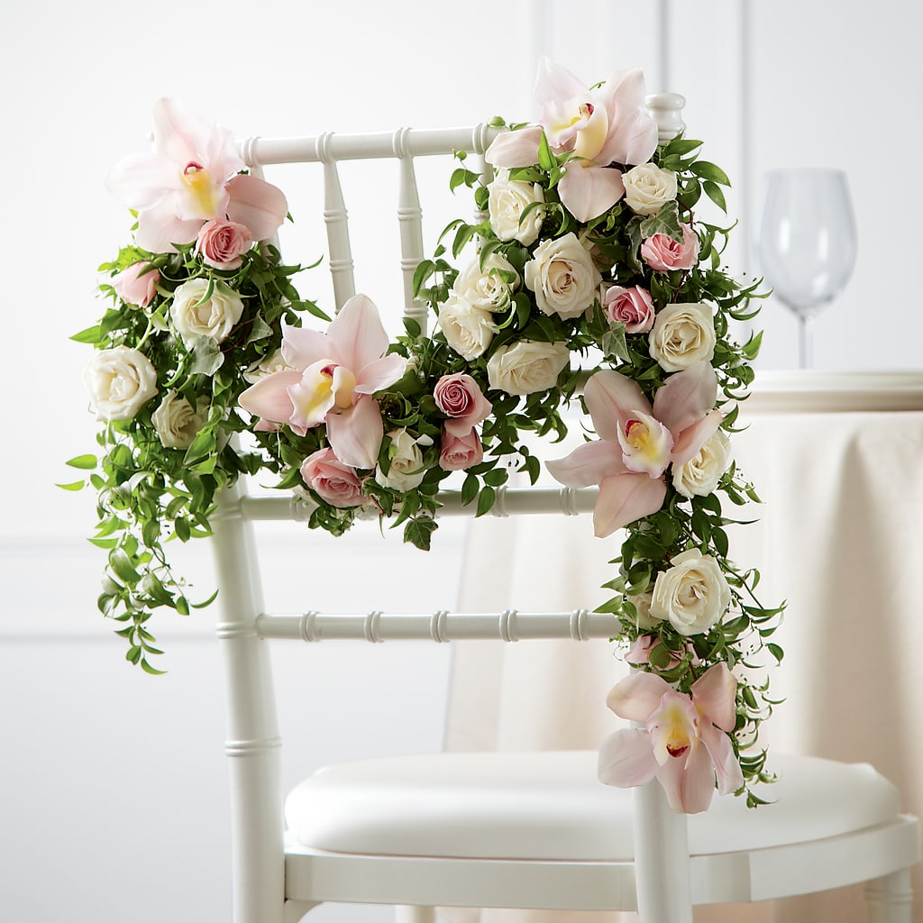 Orchid Rose Chair Décor – J C Snyder Florist By Transcend, Harrisburg PA