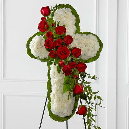 Floral Cross Easel –  J C Snyder Florist By Transcend, Harrisburg PA