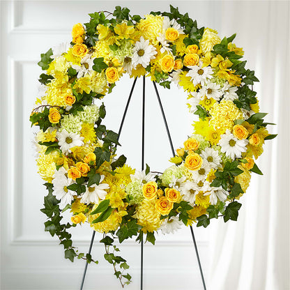 Golden Remembrance Wreath –  J C Snyder Florist By Transcend, Harrisburg PA