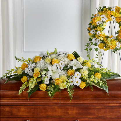 Golden Harmony Casket Spray –  J C Snyder Florist By Transcend, Harrisburg PA