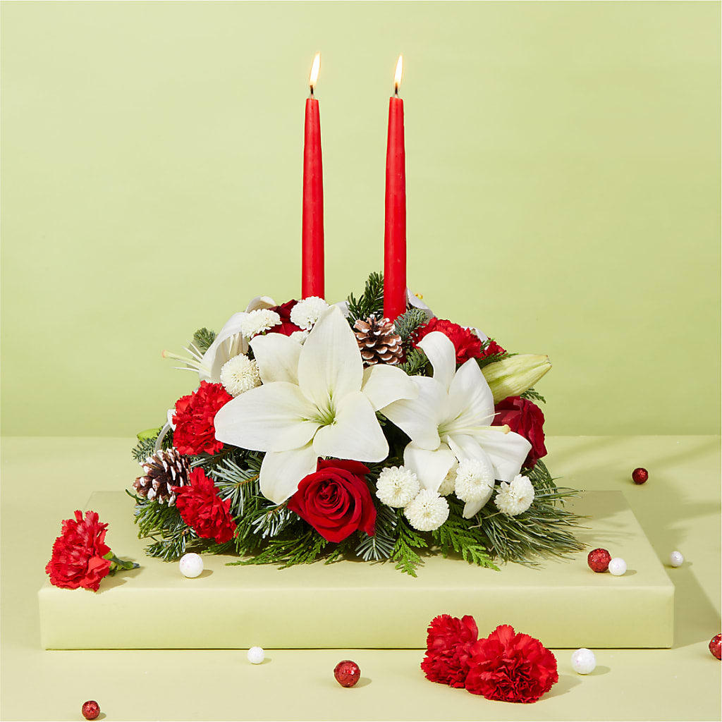 Seasonal Festivities Centerpiece –  J C Snyder Florist By Transcend, Harrisburg PA